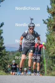 23.08.2023, Font-Romeu, France (FRA): Antonin Guigonnat (FRA) - Biathlon training, Font-Romeu (FRA). www.nordicfocus.com. © Authamayou/NordicFocus. Every downloaded picture is fee-liable.