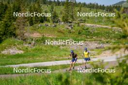 17.06.2023, Lavaze, Italy (ITA): Martin Ponsiluoma (SWE), Sebastian Samuelsson (SWE), (l-r)  - Biathlon summer training, Lavaze (ITA). www.nordicfocus.com. © Barbieri/NordicFocus. Every downloaded picture is fee-liable.