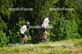 03.06.2023, Ruhpolding, Germany (GER): Niklas Hartweg (SUI), Dajan Danuser (SUI), (l-r) - Biathlon summer training, Ruhpolding (GER). www.nordicfocus.com. © Reiter/NordicFocus. Every downloaded picture is fee-liable.