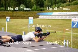 29.08.2023, Obertilliach, Austria (AUT): Sturla Holm Laegreid (NOR) - Biathlon summer training, Obertilliach (AUT). www.nordicfocus.com. © Barbieri/NordicFocus. Every downloaded picture is fee-liable.