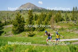 17.06.2023, Lavaze, Italy (ITA): Martin Ponsiluoma (SWE), Sebastian Samuelsson (SWE), (l-r)  - Biathlon summer training, Lavaze (ITA). www.nordicfocus.com. © Barbieri/NordicFocus. Every downloaded picture is fee-liable.