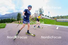 08.06.2023, Lavaze, Italy (ITA): Johannes Lukas (GER), Elvira Oeberg (SWE), (l-r)  - Biathlon summer training, Lavaze (ITA). www.nordicfocus.com. © Barbieri/NordicFocus. Every downloaded picture is fee-liable.