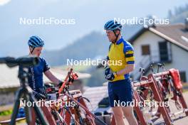 17.06.2023, Lavaze, Italy (ITA): Jesper Nelin (SWE), Sebastian Samuelsson (SWE), (l-r)  - Biathlon summer training, Lavaze (ITA). www.nordicfocus.com. © Barbieri/NordicFocus. Every downloaded picture is fee-liable.