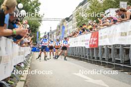 13.08.2023, Wiesbaden, Germany (GER): Vanessa Hinz (GER), Tiril Eckhoff (NOR), Maren Hammerschmidt (GER), Karolin Horchler (GER), (l-r) - City Biathlon - Wiesbaden (GER). www.nordicfocus.com. © Manzoni/NordicFocus. Every downloaded picture is fee-liable.