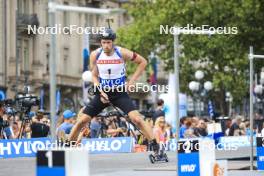 13.08.2023, Wiesbaden, Germany (GER): Sturla Holm Laegreid (NOR) - City Biathlon - Wiesbaden (GER). www.nordicfocus.com. © Manzoni/NordicFocus. Every downloaded picture is fee-liable.