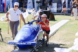 01.09.2023, Annecy, France (FRA): Event Feature: Kids push the bob - Martin Fourcade Nordic Festival, Annecy (FRA). www.nordicfocus.com. © Manzoni/NordicFocus. Every downloaded picture is fee-liable.