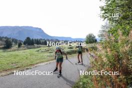 17.09.2023, La Feclaz, France (FRA): Coline Lanchais (FRA), Clemence Lepouriel (FRA), (l-r) - Biathlon Samse Summer Tour, individual, La Feclaz (FRA). www.nordicfocus.com. © Manzoni/NordicFocus. Every downloaded picture is fee-liable.