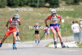 17.09.2023, La Feclaz, France (FRA): Sam Parmantier (BEL), Leo Carlier (FRA), (l-r) - Biathlon Samse Summer Tour, pursuit, La Feclaz (FRA). www.nordicfocus.com. © Manzoni/NordicFocus. Every downloaded picture is fee-liable.