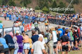 17.09.2023, La Feclaz, France (FRA): Emilien Jacquelin (FRA), Emilien Claude (FRA), (l-r) - Biathlon Samse Summer Tour, pursuit, La Feclaz (FRA). www.nordicfocus.com. © Manzoni/NordicFocus. Every downloaded picture is fee-liable.