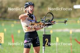 17.09.2023, La Feclaz, France (FRA): Oceane Michelon (FRA) - Biathlon Samse Summer Tour, pursuit, La Feclaz (FRA). www.nordicfocus.com. © Manzoni/NordicFocus. Every downloaded picture is fee-liable.