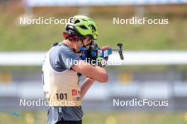 17.09.2023, La Feclaz, France (FRA): Guillaume Poirot (FRA) - Biathlon Samse Summer Tour, pursuit, La Feclaz (FRA). www.nordicfocus.com. © Manzoni/NordicFocus. Every downloaded picture is fee-liable.