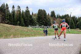 16.09.2023, La Feclaz, France (FRA): Matilda Dodos (FRA), Liz-Thi Lamour (FRA), (l-r) - Biathlon Samse Summer Tour, sprint, La Feclaz (FRA). www.nordicfocus.com. © Manzoni/NordicFocus. Every downloaded picture is fee-liable.