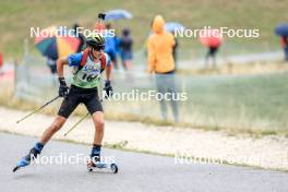 16.09.2023, La Feclaz, France (FRA): Bastien Simeon (FRA) - Biathlon Samse Summer Tour, sprint, La Feclaz (FRA). www.nordicfocus.com. © Manzoni/NordicFocus. Every downloaded picture is fee-liable.