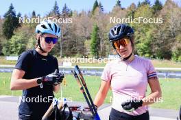 15.09.2023, La Feclaz, France (FRA): Paula Botet (FRA), Gilonne Guigonnat (FRA), (l-r) - Biathlon Samse Summer Tour, training, La Feclaz (FRA). www.nordicfocus.com. © Manzoni/NordicFocus. Every downloaded picture is fee-liable.