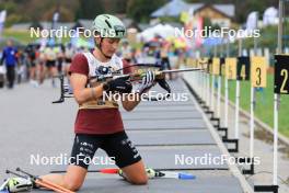 16.09.2023, La Feclaz, France (FRA): Justine Braisaz-Bouchet (FRA) - Biathlon Samse Summer Tour, sprint, La Feclaz (FRA). www.nordicfocus.com. © Manzoni/NordicFocus. Every downloaded picture is fee-liable.