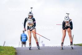 21.10.2023, Arcon, France (FRA): Alena Camastral (SUI), Emma Van Der Kaade (SUI), (l-r)  - Biathlon Samse Summer Tour, sprint, Arcon (FRA). www.nordicfocus.com. © Thibaut/NordicFocus. Every downloaded picture is fee-liable.