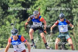 27.08.2023, Brezno-Osrblie, Slovakia (SVK): Florent Claude (BEL), Vytautas Strolia (LTU), (l-r) - IBU Summer Biathlon World Championships, mass men, Brezno-Osrblie (SVK). www.nordicfocus.com. © Manzoni/NordicFocus. Every downloaded picture is fee-liable.