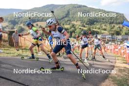 27.08.2023, Brezno-Osrblie, Slovakia (SVK): Johanna Skottheim (SWE), Anastasiya Merkushyna (UKR), Polina Yegorova (KAZ), (l-r) - IBU Summer Biathlon World Championships, mass women, Brezno-Osrblie (SVK). www.nordicfocus.com. © Manzoni/NordicFocus. Every downloaded picture is fee-liable.