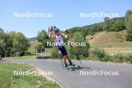 27.08.2023, Brezno-Osrblie, Slovakia (SVK): Bohdan Borkovskyi (UKR) - IBU Summer Biathlon World Championships, pursuit junior men, Brezno-Osrblie (SVK). www.nordicfocus.com. © Manzoni/NordicFocus. Every downloaded picture is fee-liable.