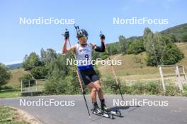 27.08.2023, Brezno-Osrblie, Slovakia (SVK): Vadim Kurales (KAZ) - IBU Summer Biathlon World Championships, pursuit junior men, Brezno-Osrblie (SVK). www.nordicfocus.com. © Manzoni/NordicFocus. Every downloaded picture is fee-liable.