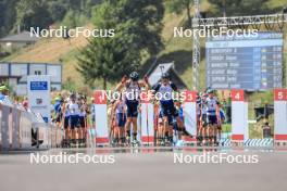 27.08.2023, Brezno-Osrblie, Slovakia (SVK): Bohdan Borkovskyi (UKR), Stepan Kinash (UKR), (l-r) - IBU Summer Biathlon World Championships, pursuit junior men, Brezno-Osrblie (SVK). www.nordicfocus.com. © Manzoni/NordicFocus. Every downloaded picture is fee-liable.