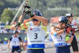 27.08.2023, Brezno-Osrblie, Slovakia (SVK): Vitalii Mandzyn (UKR) - IBU Summer Biathlon World Championships, pursuit junior men, Brezno-Osrblie (SVK). www.nordicfocus.com. © Manzoni/NordicFocus. Every downloaded picture is fee-liable.