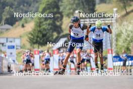 27.08.2023, Brezno-Osrblie, Slovakia (SVK): Mykhailo Khmil (UKR), Enkhsaikhan Enkhbat (MGL), (l-r) - IBU Summer Biathlon World Championships, pursuit junior men, Brezno-Osrblie (SVK). www.nordicfocus.com. © Manzoni/NordicFocus. Every downloaded picture is fee-liable.