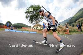 26.08.2023, Brezno-Osrblie, Slovakia (SVK): Teo Petrushu (MKD) - IBU Summer Biathlon World Championships, sprint junior men, Brezno-Osrblie (SVK). www.nordicfocus.com. © Manzoni/NordicFocus. Every downloaded picture is fee-liable.