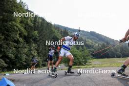 26.08.2023, Brezno-Osrblie, Slovakia (SVK): Anton Sinapov (BUL) - IBU Summer Biathlon World Championships, sprint men, Brezno-Osrblie (SVK). www.nordicfocus.com. © Manzoni/NordicFocus. Every downloaded picture is fee-liable.