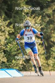 26.08.2023, Brezno-Osrblie, Slovakia (SVK): Bekentay Turlubekov (KAZ) - IBU Summer Biathlon World Championships, sprint men, Brezno-Osrblie (SVK). www.nordicfocus.com. © Manzoni/NordicFocus. Every downloaded picture is fee-liable.