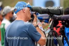 26.08.2023, Brezno-Osrblie, Slovakia (SVK): Peter Sendel (GER), coach Team Germany - IBU Summer Biathlon World Championships, sprint women, Brezno-Osrblie (SVK). www.nordicfocus.com. © Manzoni/NordicFocus. Every downloaded picture is fee-liable.