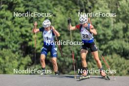 24.08.2023, Brezno-Osrblie, Slovakia (SVK): Kseniia Prykhodko (UKR), Ilona Plechacova (CZE), (l-r) - IBU Summer Biathlon World Championships, super sprint junior women, Brezno-Osrblie (SVK). www.nordicfocus.com. © Manzoni/NordicFocus. Every downloaded picture is fee-liable.