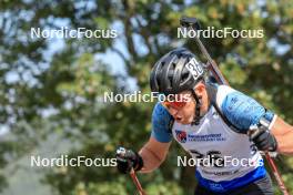 25.08.2023, Brezno-Osrblie, Slovakia (SVK): Kirill Bauer (KAZ) - IBU Summer Biathlon World Championships, super sprint men, Brezno-Osrblie (SVK). www.nordicfocus.com. © Manzoni/NordicFocus. Every downloaded picture is fee-liable.