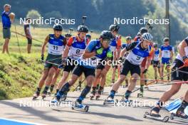 25.08.2023, Brezno-Osrblie, Slovakia (SVK): Alexandr Mukhin (KAZ), Thierry Langer (BEL), (l-r) - IBU Summer Biathlon World Championships, super sprint men, Brezno-Osrblie (SVK). www.nordicfocus.com. © Manzoni/NordicFocus. Every downloaded picture is fee-liable.