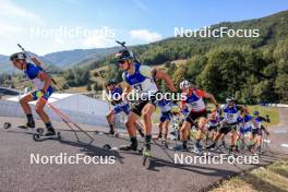 25.08.2023, Brezno-Osrblie, Slovakia (SVK): Cornel Puchianu (ROU), Benjamin Menz (GER), Patryk Bryn (POL), Raido Raenkel (EST), (l-r) - IBU Summer Biathlon World Championships, super sprint men, Brezno-Osrblie (SVK). www.nordicfocus.com. © Manzoni/NordicFocus. Every downloaded picture is fee-liable.