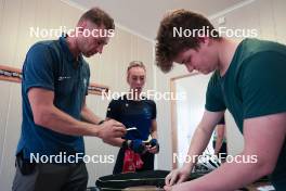 23.08.2023, Brezno-Osrblie, Slovakia (SVK): Janis Berzins  (LAT), Khrystyna Dmytrenko (UKR) (l-r) - IBU Summer Biathlon World Championships, training, Brezno-Osrblie (SVK). www.nordicfocus.com. © Manzoni/NordicFocus. Every downloaded picture is fee-liable.