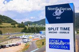 23.08.2023, Brezno-Osrblie, Slovakia (SVK): Event Feature: Split time with the shooting range as backdrop - IBU Summer Biathlon World Championships, training, Brezno-Osrblie (SVK). www.nordicfocus.com. © Manzoni/NordicFocus. Every downloaded picture is fee-liable.