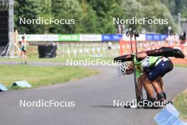 23.08.2023, Brezno-Osrblie, Slovakia (SVK): Denys Nasyko (UKR) - IBU Summer Biathlon World Championships, training, Brezno-Osrblie (SVK). www.nordicfocus.com. © Manzoni/NordicFocus. Every downloaded picture is fee-liable.