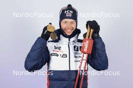 11.02.2023, Oberhof, Germany (GER): Sturla Holm Laegreid (NOR) - IBU World Championships Biathlon, medals, Oberhof (GER). www.nordicfocus.com. © Manzoni/NordicFocus. Every downloaded picture is fee-liable.