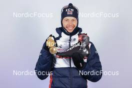 11.02.2023, Oberhof, Germany (GER): Sturla Holm Laegreid (NOR) - IBU World Championships Biathlon, medals, Oberhof (GER). www.nordicfocus.com. © Manzoni/NordicFocus. Every downloaded picture is fee-liable.