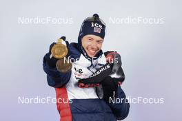 11.02.2023, Oberhof, Germany (GER): Sturla Holm Laegreid (NOR) - IBU World Championships Biathlon, medals, Oberhof (GER). www.nordicfocus.com. © Manzoni/NordicFocus. Every downloaded picture is fee-liable.