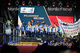 07.02.2023, Oberhof, Germany (GER): Denise Herrmann-Wick (GER), Janina Hettich-Walz (GER), Justus Strelow (GER), Johannes Kuehn (GER), Benedikt Doll (GER), (l-r) - IBU World Championships Biathlon, opening ceremony, Oberhof (GER). www.nordicfocus.com. © Reichert/NordicFocus. Every downloaded picture is fee-liable.