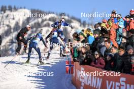 09.12.2023, Hochfilzen, Austria (AUT): Lukas Hofer (ITA), Endre Stroemsheim (NOR), Emilien Jacquelin (FRA), (l-r) - IBU World Cup Biathlon, pursuit men, Hochfilzen (AUT). www.nordicfocus.com. © Manzoni/NordicFocus. Every downloaded picture is fee-liable.