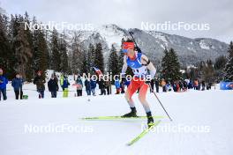 15.12.2023, Lenzerheide, Switzerland (SUI): Niklas Hartweg (SUI) - IBU World Cup Biathlon, sprint men, Lenzerheide (SUI). www.nordicfocus.com. © Manzoni/NordicFocus. Every downloaded picture is fee-liable.