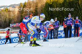 06.01.2023, Val di Fiemme, Italy (ITA): William Poromaa (SWE), Jules Chappaz (FRA), (l-r)  - FIS world cup cross-country, tour de ski, individual sprint, Val di Fiemme (ITA). www.nordicfocus.com. © Barbieri/NordicFocus. Every downloaded picture is fee-liable.
