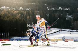 07.01.2023, Val di Fiemme, Italy (ITA): Rosie Brennan (USA), Kerttu Niskanen (FIN), Frida Karlsson (SWE), (l-r)  - FIS world cup cross-country, tour de ski, mass, Val di Fiemme (ITA). www.nordicfocus.com. © Modica/NordicFocus. Every downloaded picture is fee-liable.