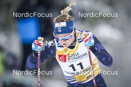 27.01.2023, Les Rousses, France (FRA): Jessie Diggins (USA) - FIS world cup cross-country, 10km, Les Rousses (FRA). www.nordicfocus.com. © Thibaut/NordicFocus. Every downloaded picture is fee-liable.