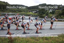 03.08.2023, Sandnes, Norway (NOR): Alvar Myhlback (SWE), Anton Grahn (SWE), Mathias Aas Rolid (NOR), (l-r) - BLINK23 Festival Cross-Country - Sandnes (NOR). www.nordicfocus.com. © Manzoni/NordicFocus. Every downloaded picture is fee-liable.