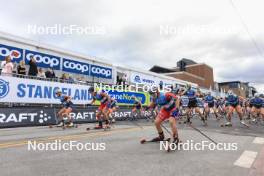 04.08.2023, Sandnes, Norway (NOR): Silje Theodorsen (NOR), Lotta Udnes Weng (NOR), Helene Marie Fossesholm (NOR), (l-r) - BLINK23 Festival Cross-Country - Sandnes (NOR). www.nordicfocus.com. © Manzoni/NordicFocus. Every downloaded picture is fee-liable.
