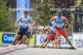 05.08.2023, Sandnes, Norway (NOR): George Ersson (SWE), Paal Golberg (NOR), (l-r) - BLINK23 Festival Cross-Country - Sandnes (NOR). www.nordicfocus.com. © Manzoni/NordicFocus. Every downloaded picture is fee-liable.